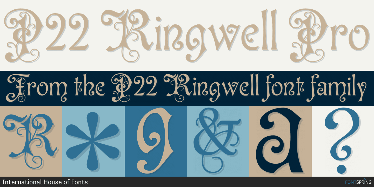 Beispiel einer P22 Ringwell Alt-Schriftart